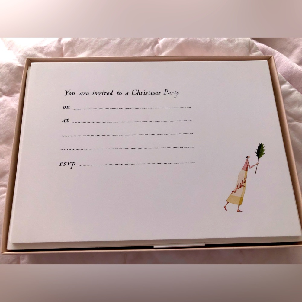 Vintage Laura Stoddart Christmas party invitation cards